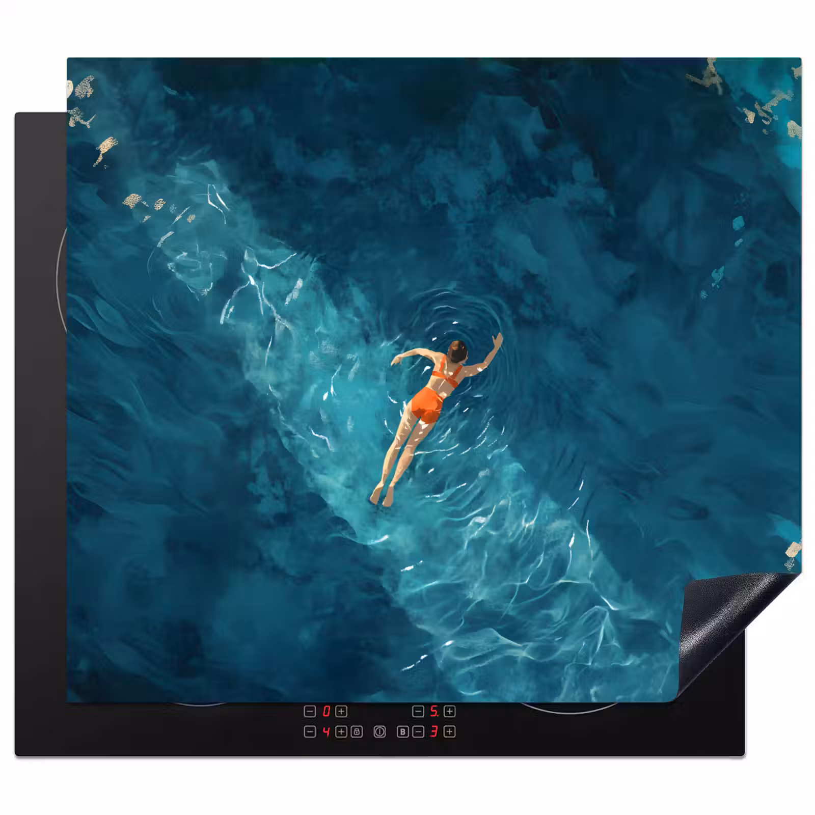 Inductie beschermer - Vrouw - Water - Bikini - Oranje — 1