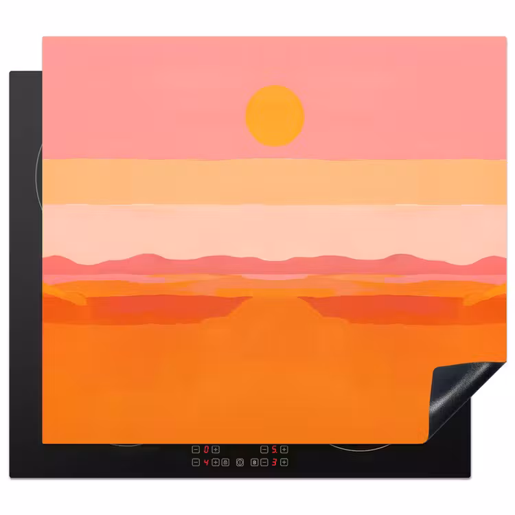 Inductie beschermer - Zon - Abstract - Landschap - Oranje — 1
