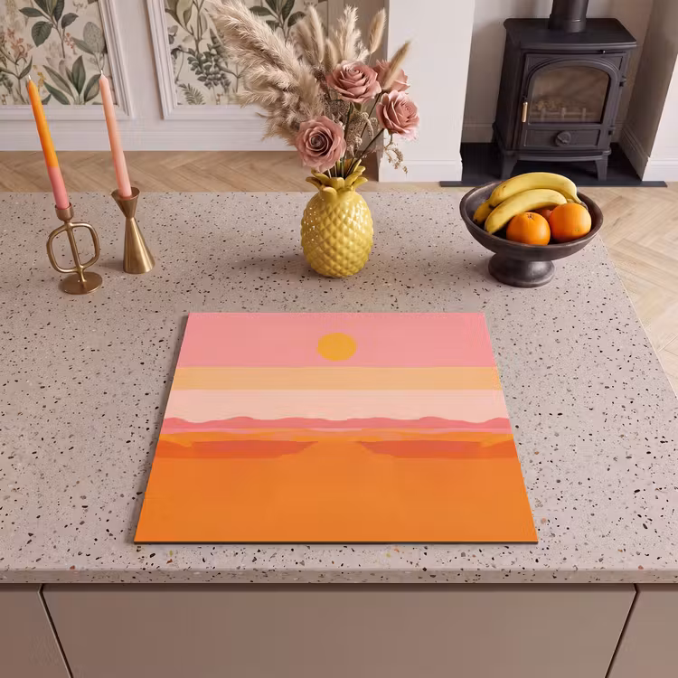 Inductie beschermer - Zon - Abstract - Landschap - Oranje — 3