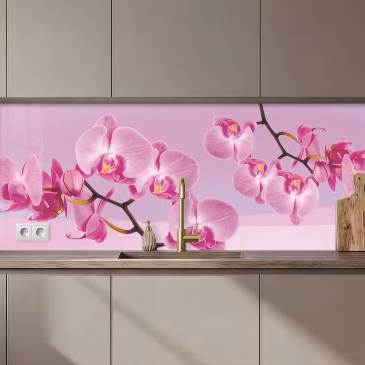 Keuken achterwand - Bloemen - Orchidee - Roze — 1