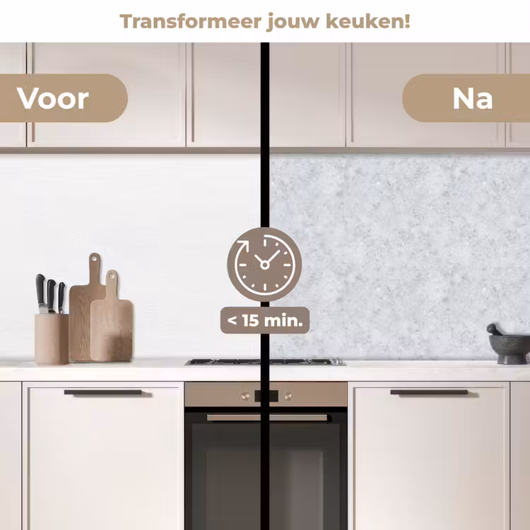 Keuken achterwand - Grijs - Terrazzo-effect - Beton — 3