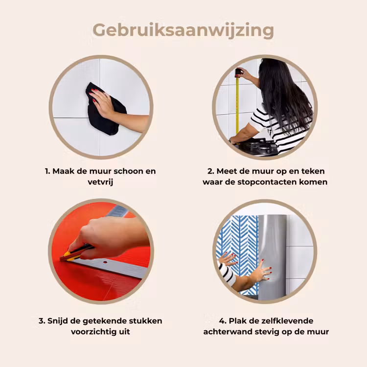 Keuken achterwand - Patroon - Streep - Blauw — 8