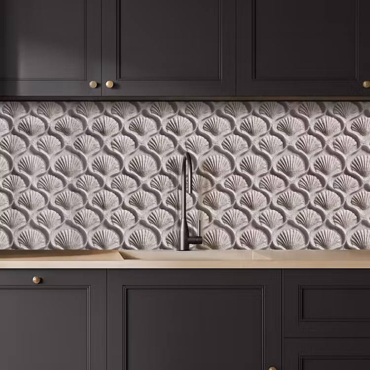 Keuken achterwand - Zand - Schelpenvorm - Grijs — 6