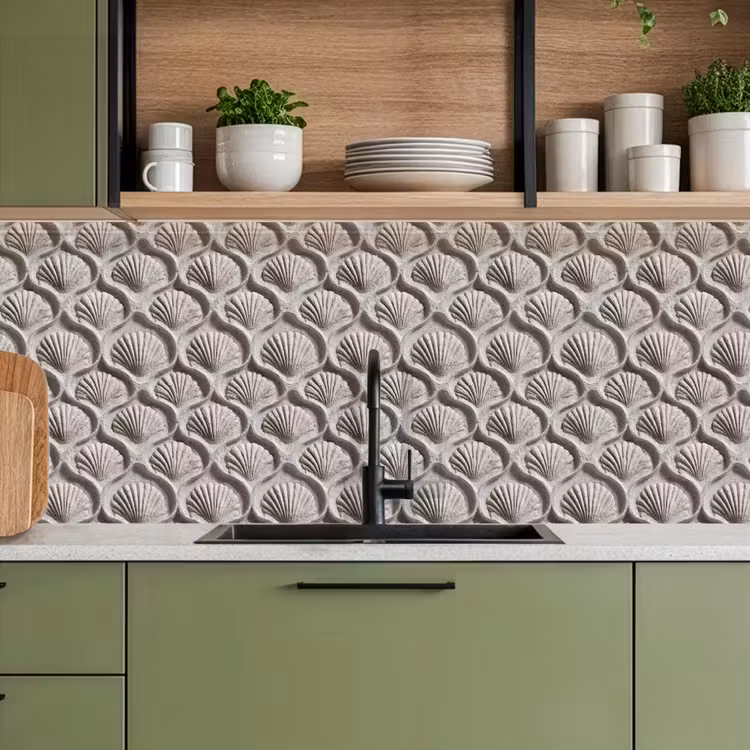 Keuken achterwand - Zand - Schelpenvorm - Grijs — 7