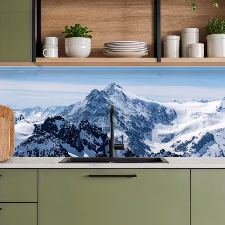 Keuken achterwand - Landschap - Bergen - Sneeuw - Wit — 7