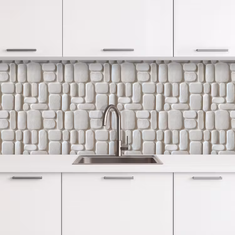 Keuken achterwand - Reliëf - Structuur - Wit — 4