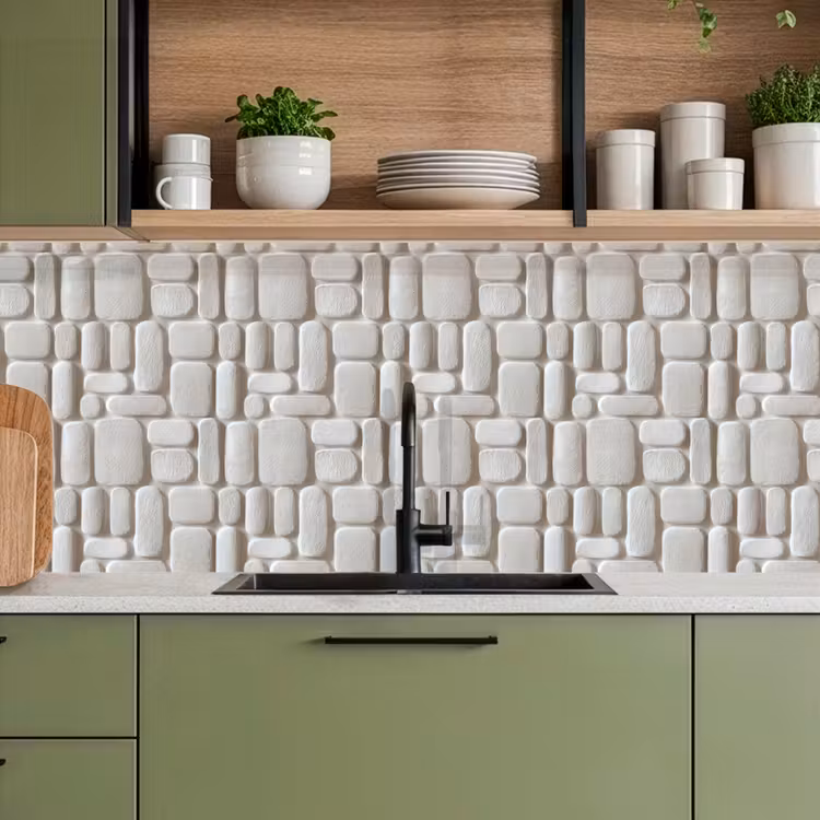 Keuken achterwand - Reliëf - Structuur - Wit — 7