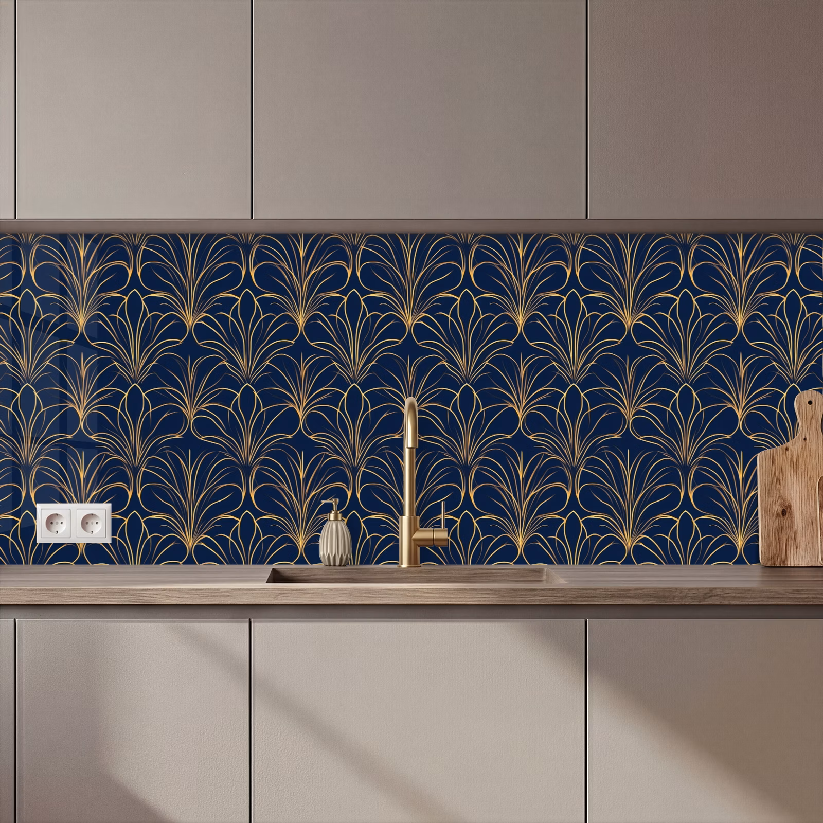 Keuken achterwand - Deco - Waaier - Blauw — 1