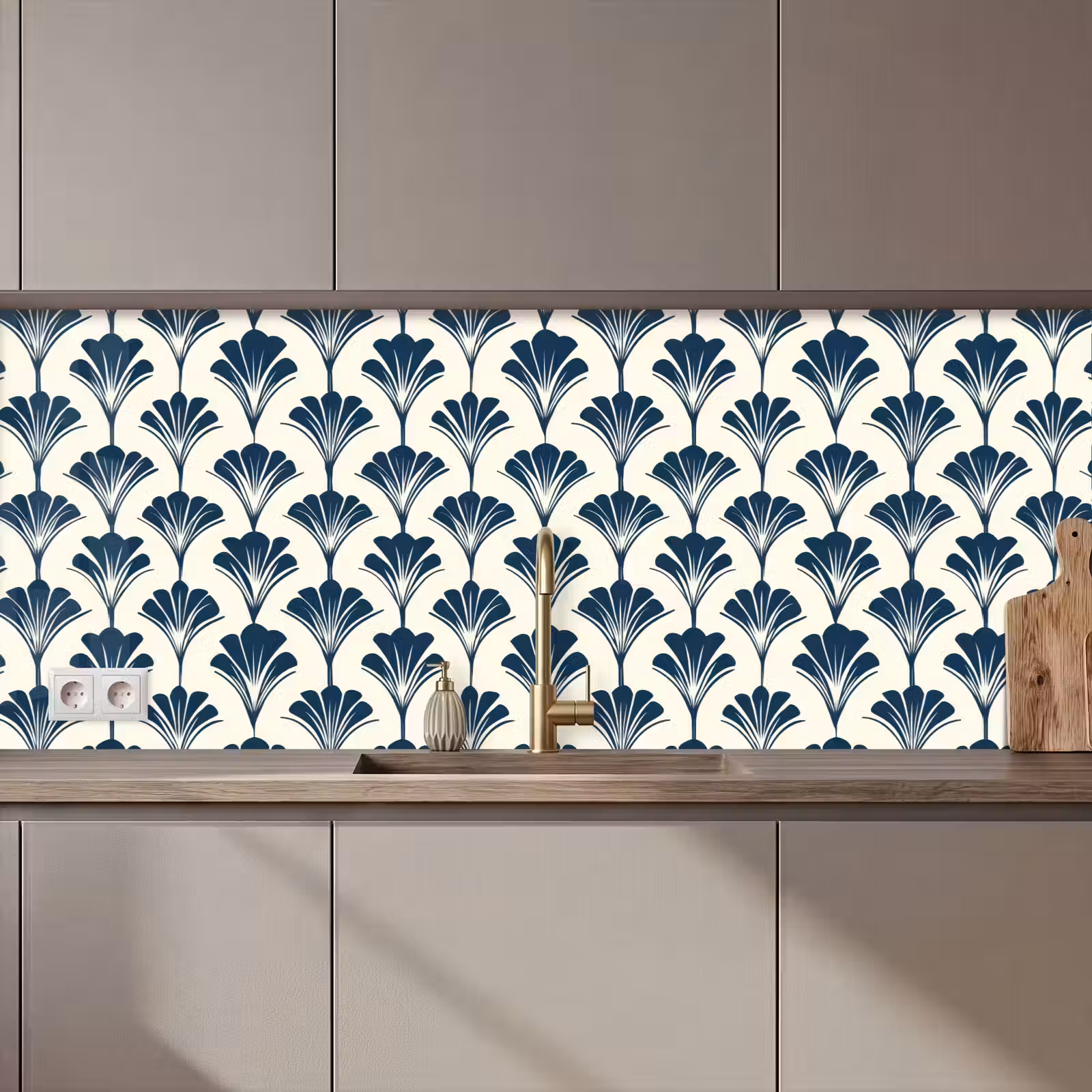 Keuken achterwand - Klassiek - Motief - Blauw — 1