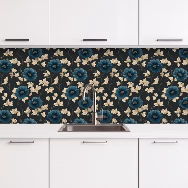 Keuken achterwand - Botanisch - Bloemen - Blauw — 4