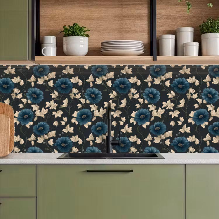 Keuken achterwand - Botanisch - Bloemen - Blauw — 7