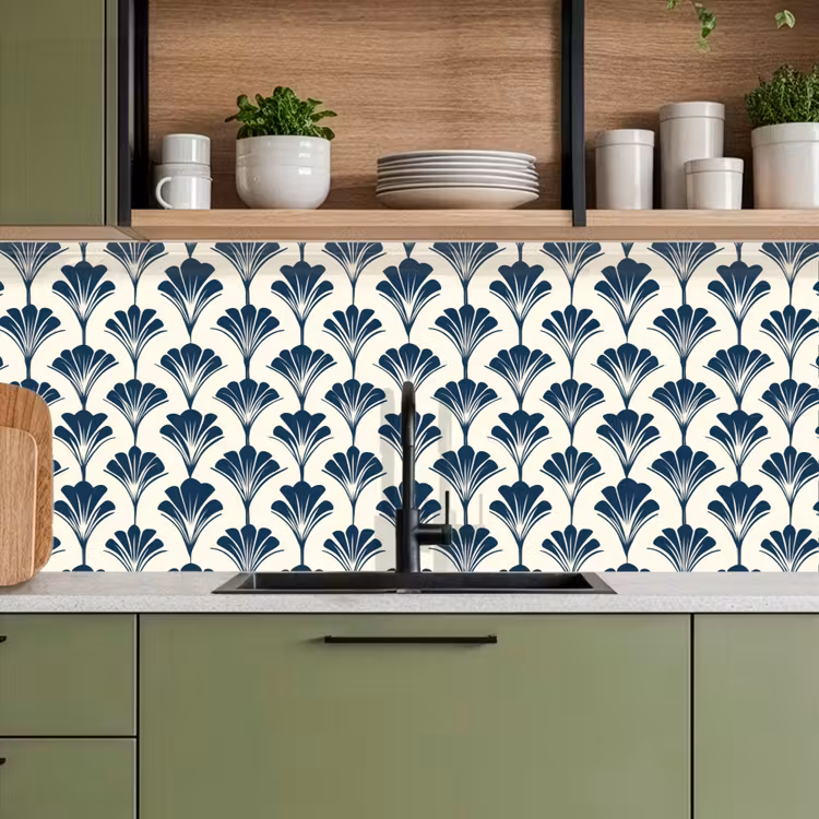 Keuken achterwand - Klassiek - Motief - Blauw — 7