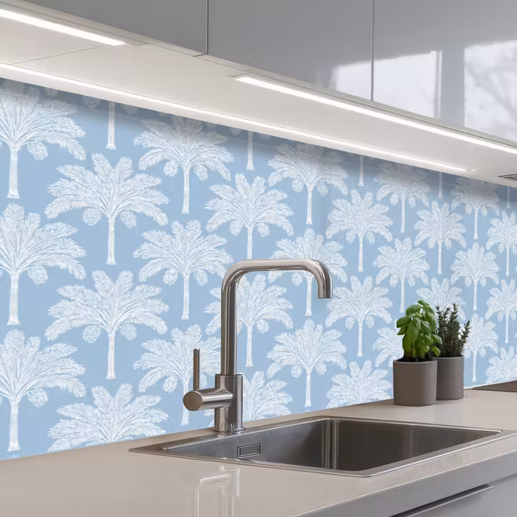 Keuken achterwand - Palmboom - Modern - Blauw — 2