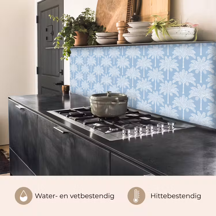 Keuken achterwand - Palmboom - Modern - Blauw — 5