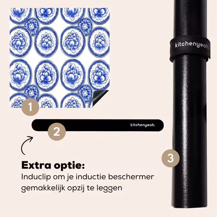 Inductie beschermer - Cirkels - Bloemen - Blauw — 8