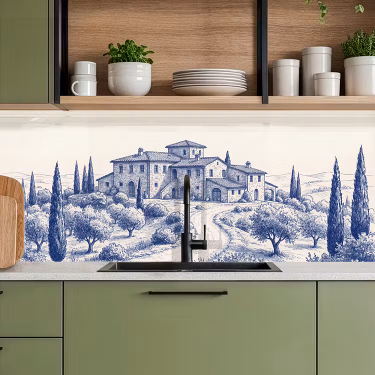 Keuken achterwand - Rustiek - Landgoed - Blauw — 7