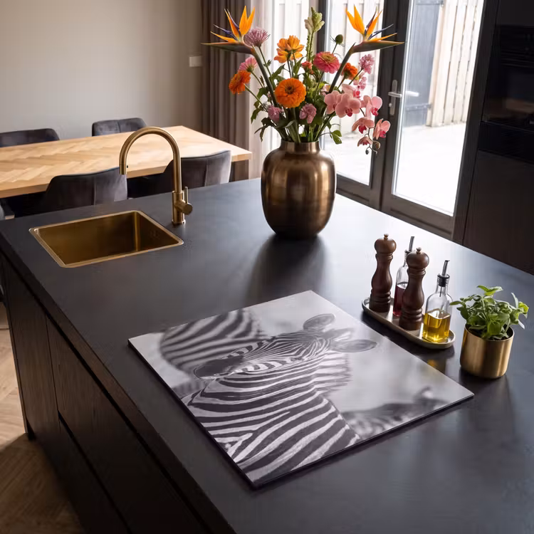 Inductie beschermer - Zebra's - Zwart - Wit — 2