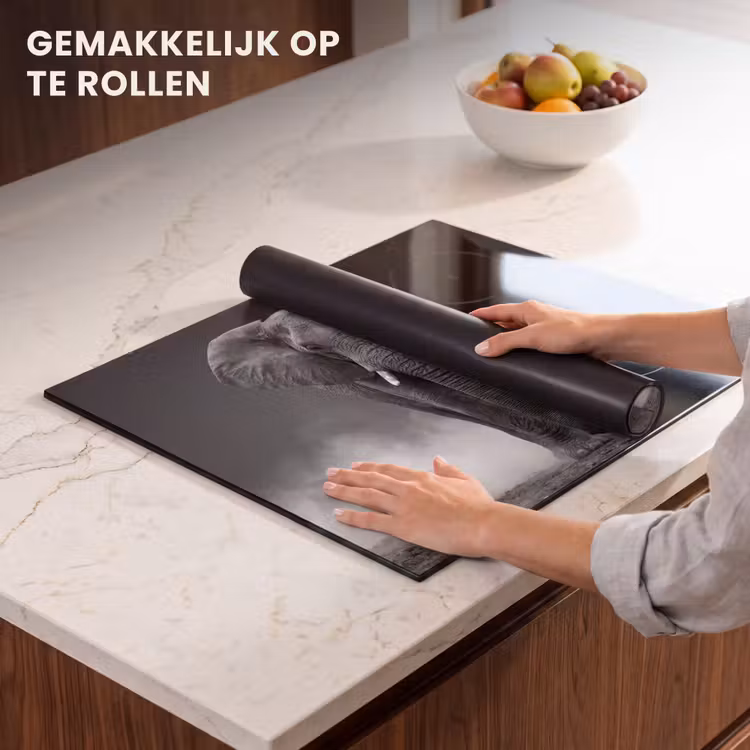 Inductie beschermer - Olifant - Zwart - Wit - Rook — 7