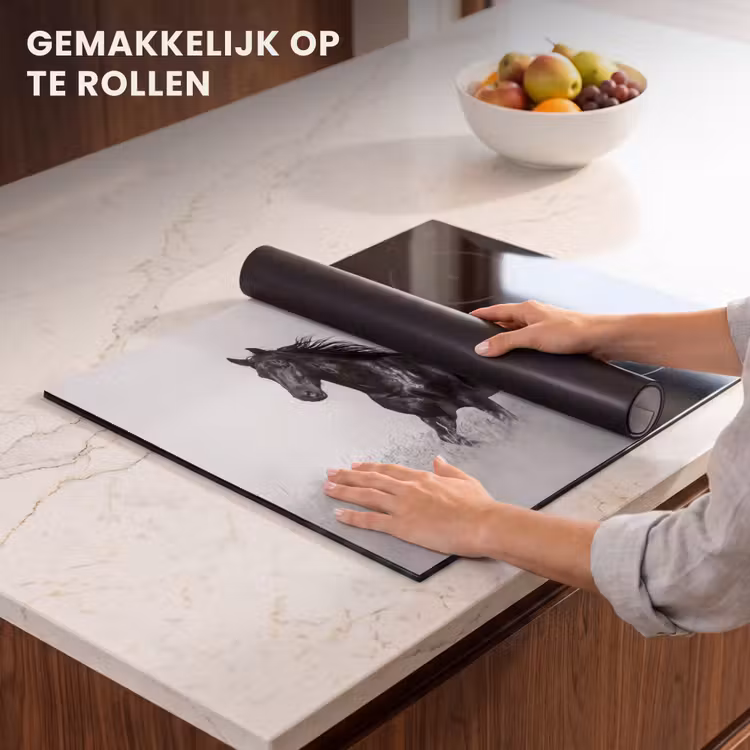 Inductie beschermer - Paarden - Gras - Zwart - Wit — 7