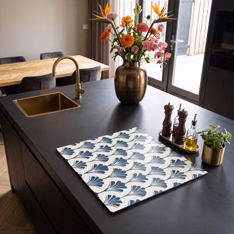 Inductie beschermer - Klassiek - Motief - Blauw — 2