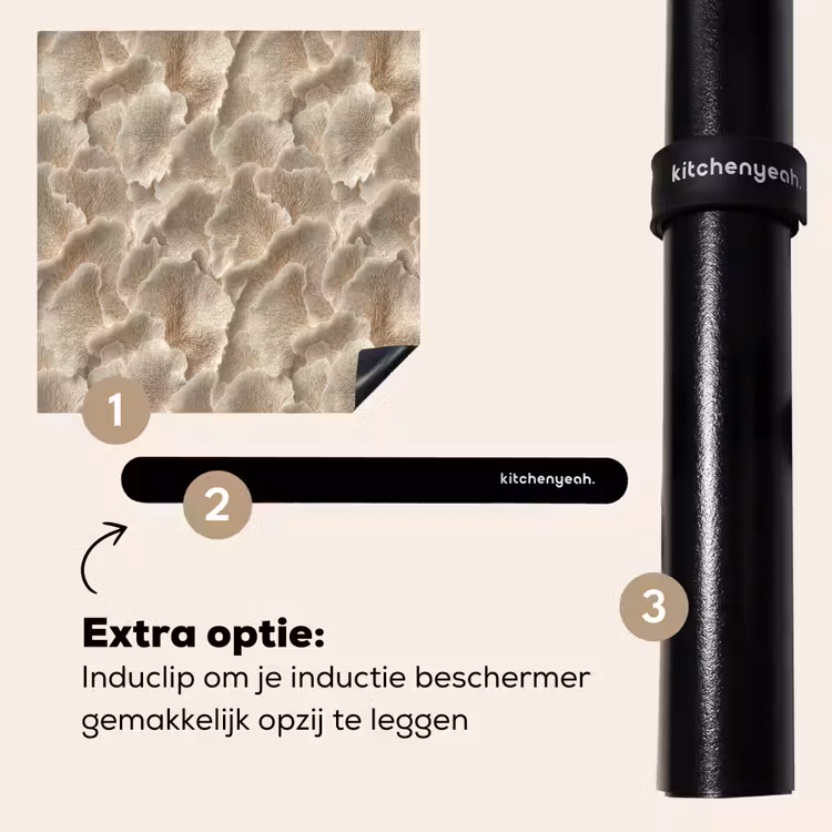 Inductie beschermer - Waaierstructuren - Beige - Vezeltextuur — 8