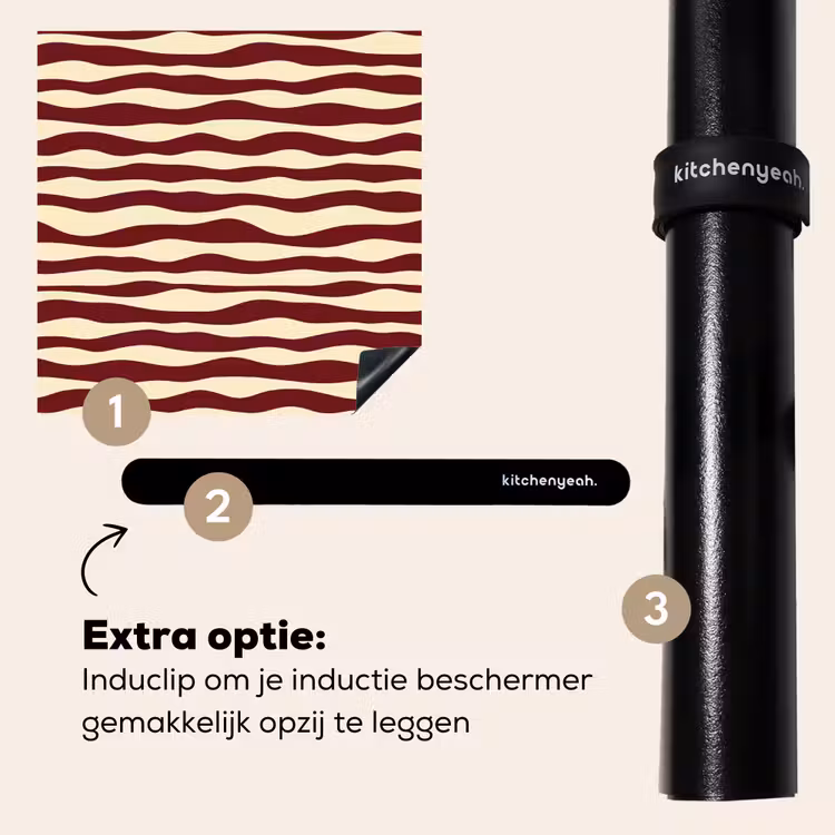 Inductie beschermer - Golven - Rood - Patroon - Crème — 8