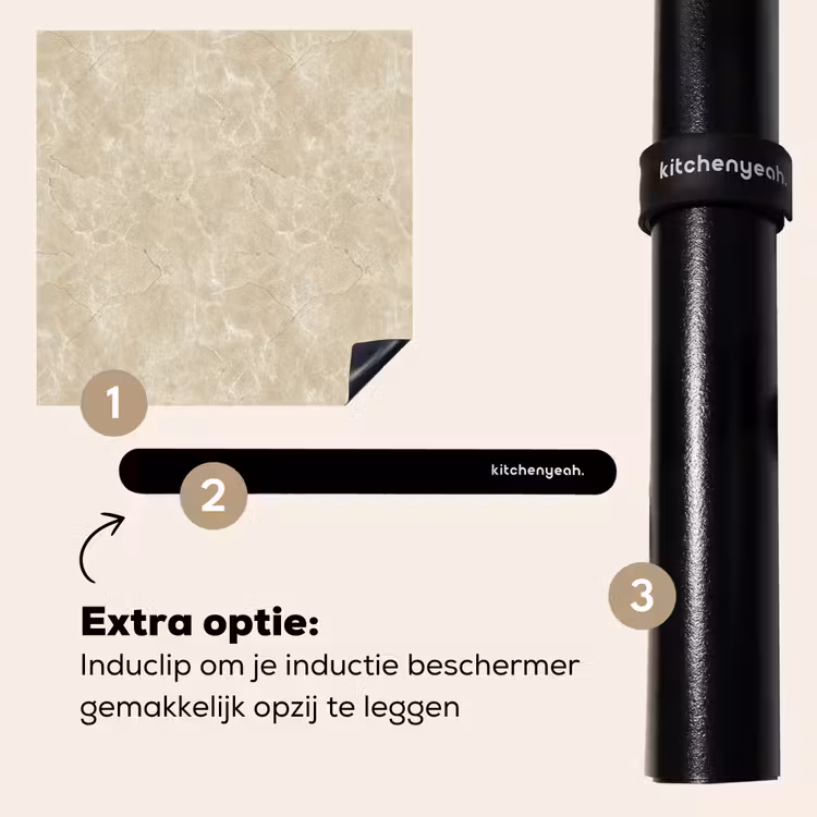 Inductie beschermer - Lichtbeige - Marmer - Diffusie adering — 8