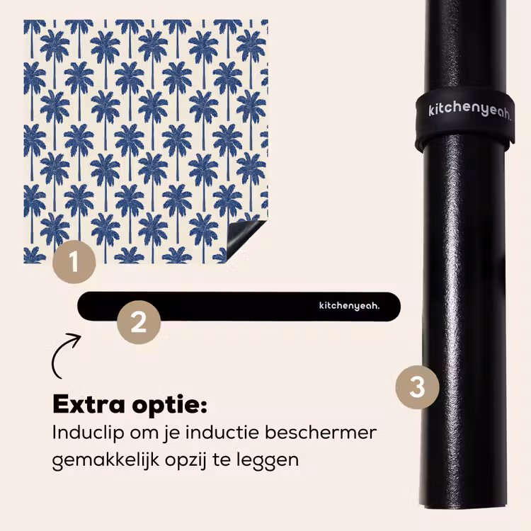 Inductie beschermer - Symmetrisch - Palm - Blauw — 8