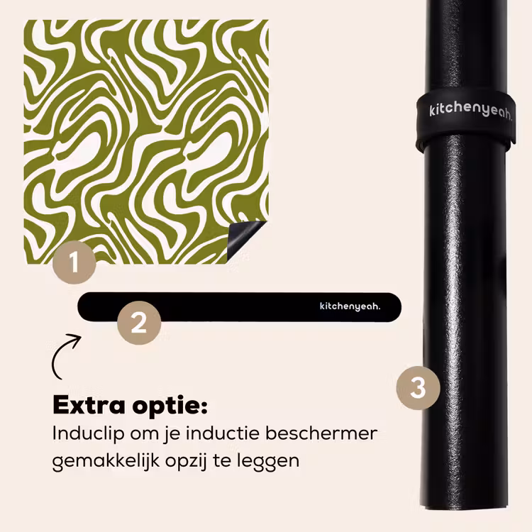 Inductie beschermer - Lijnpatroon - Groen - Organisch — 8