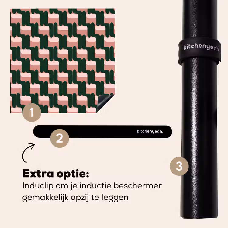 Inductie beschermer - Vlechtpatroon - Groen - Roze - Geometrisch — 8