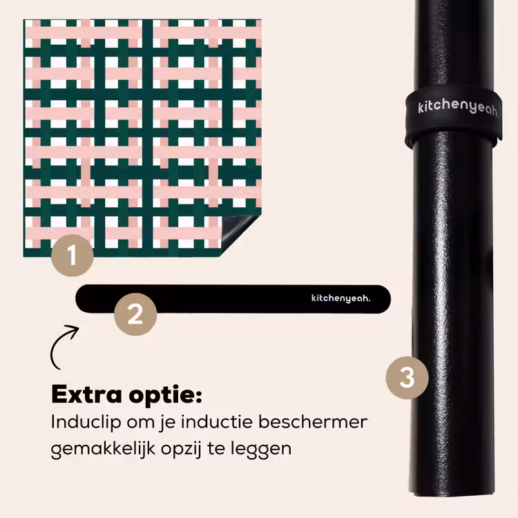 Inductie beschermer - Vlechtpatroon - Groen - Roze - Grafisch — 8