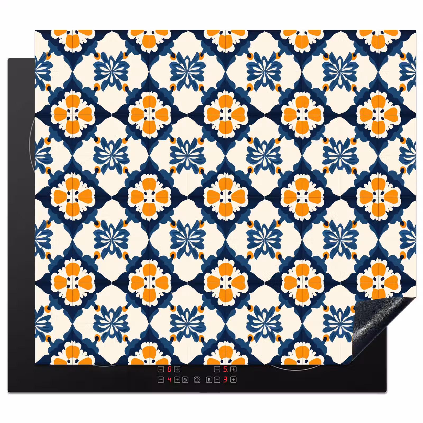 Inductie beschermer - Klassiek - Geometrisch - Blauw — 1