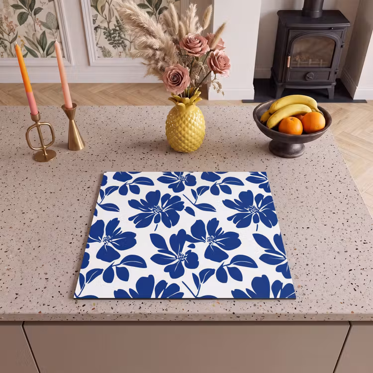 Inductie beschermer - Floraal - Modern - Blauw — 3