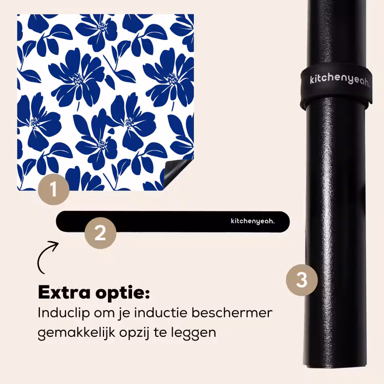 Inductie beschermer - Floraal - Modern - Blauw — 8