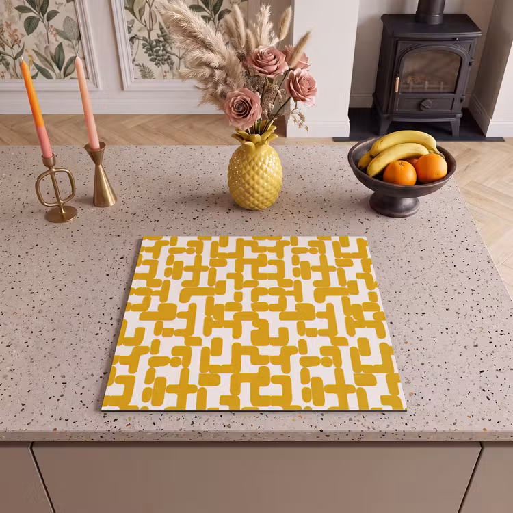 Inductie beschermer - Geel - Beige - Patroon — 3