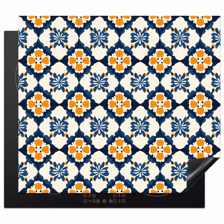 Inductie beschermer - Klassiek - Geometrisch - Blauw — 1