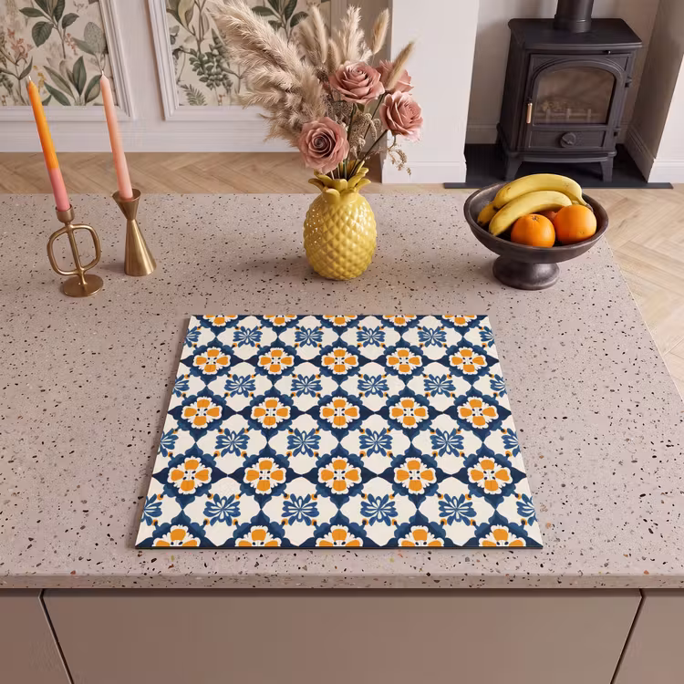 Inductie beschermer - Klassiek - Geometrisch - Blauw — 3