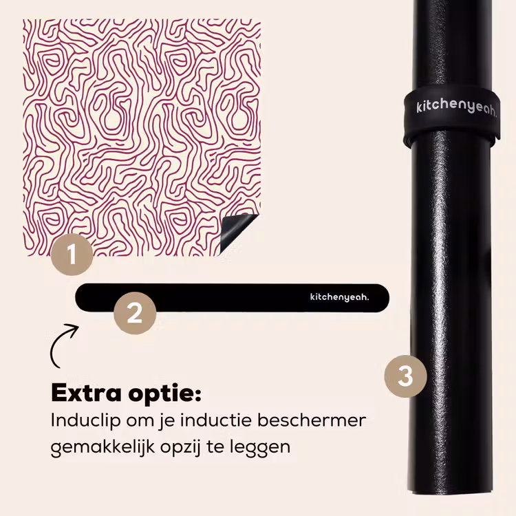 Inductie beschermer - Kronkelende lijn - Magenta - Crème — 8