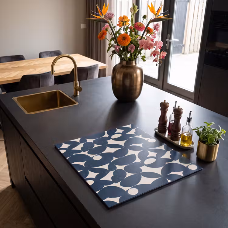 Inductie beschermer - Modern - Geometrisch - Blauw — 2