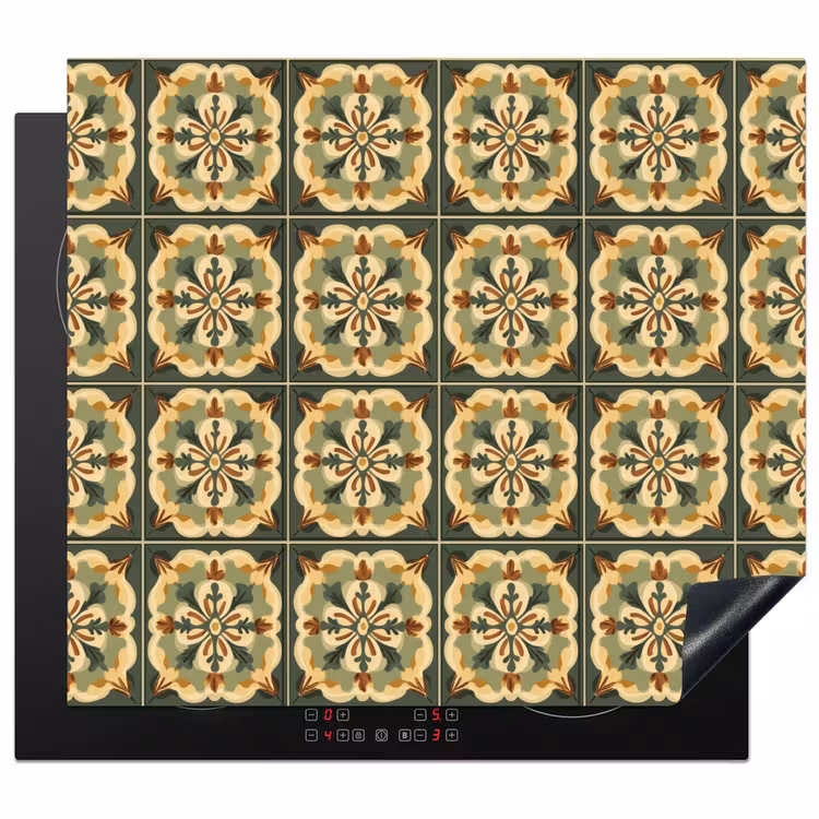 Inductie beschermer - Ornament - Patroon - Groen — 1