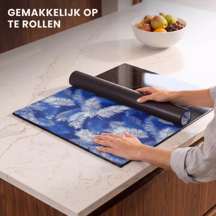 Inductie beschermer - Palmblad - Patroon - Blauw — 7