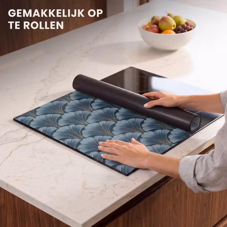 Inductie beschermer - Patroon - Ginkgoblad - Blauw — 7