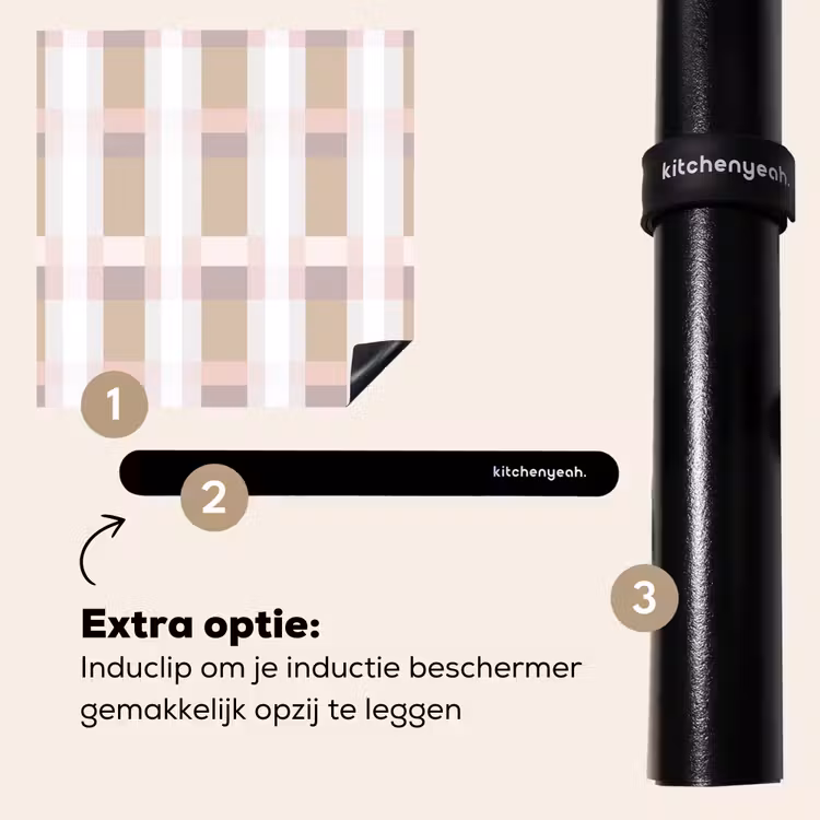Inductie beschermer - Ruitpatroon - Aardetinten - Minimalistisch — 8