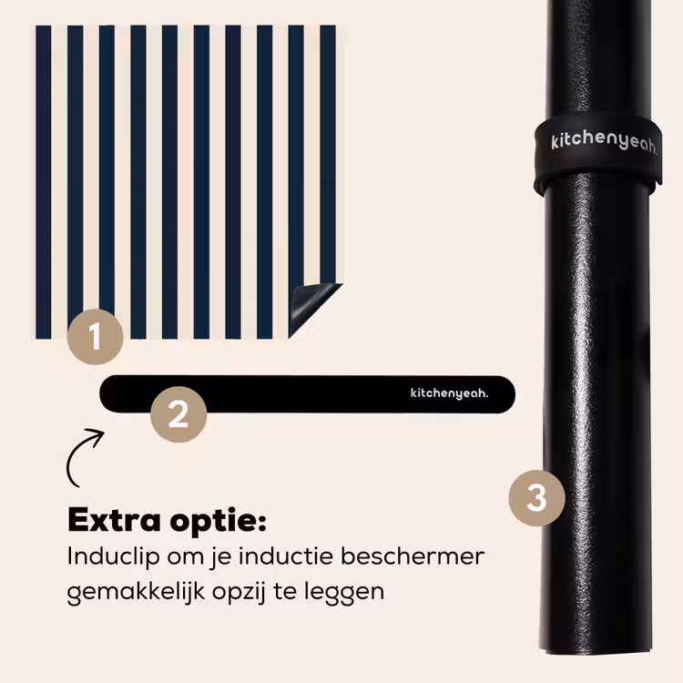 Inductie beschermer - Verticale strepen - Blauw - Crème — 8