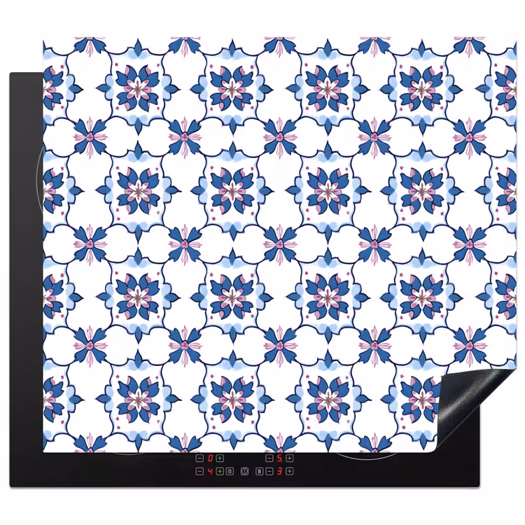 Inductie beschermer - Modern - Patroon - Blauw - Roze — 1