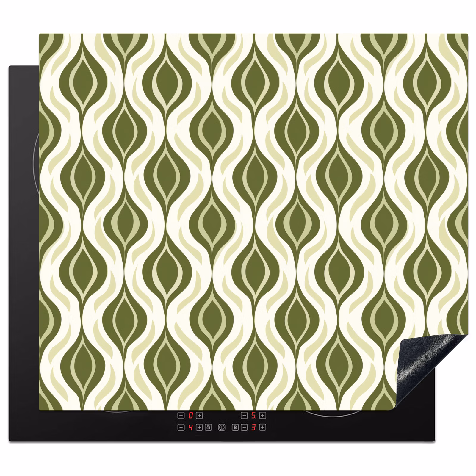 Inductie beschermer - Patroon - Retro - Groen — 1
