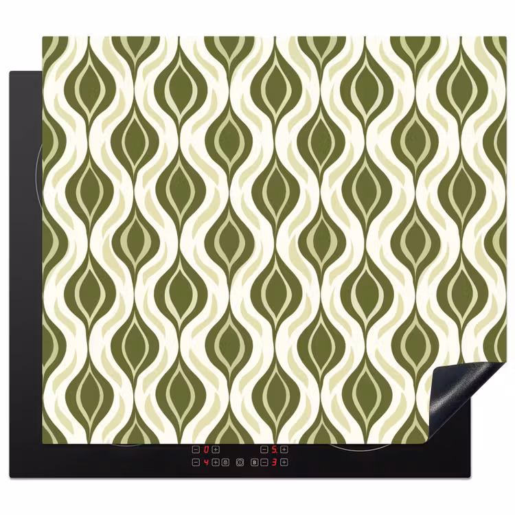 Inductie beschermer - Patroon - Retro - Groen — 1