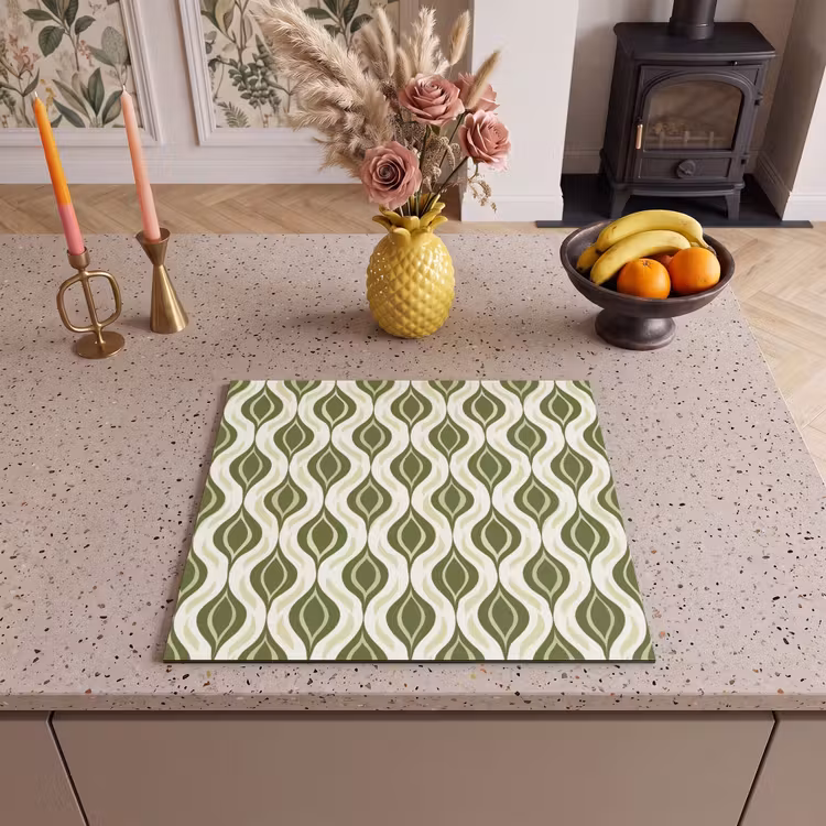 Inductie beschermer - Patroon - Retro - Groen — 3