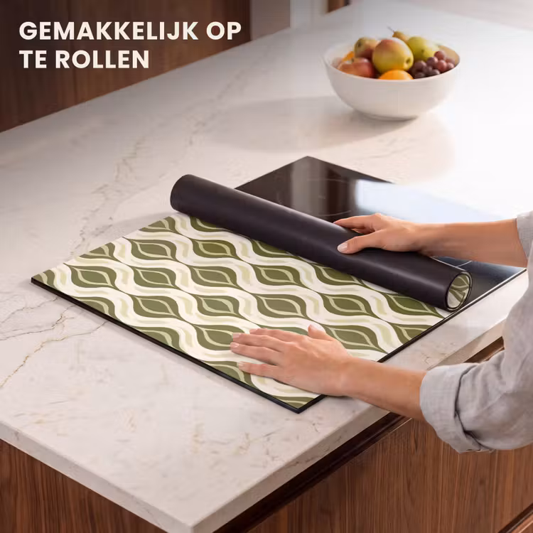 Inductie beschermer - Patroon - Retro - Groen — 7