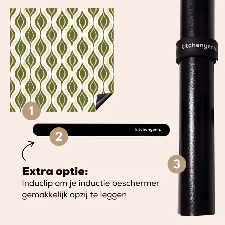 Inductie beschermer - Patroon - Retro - Groen — 8